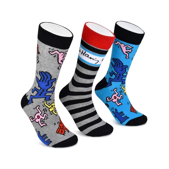 Keith Haring Pop Art New York Graffiti Socks - Picture 2 of 2